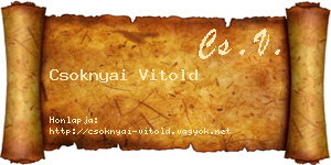 Csoknyai Vitold névjegykártya